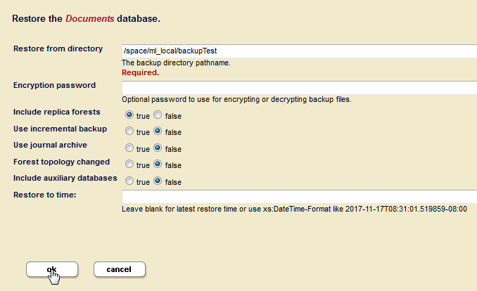 Graphic showing Use journal archive set to false.