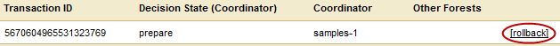 Screenshot showing the rollback link.