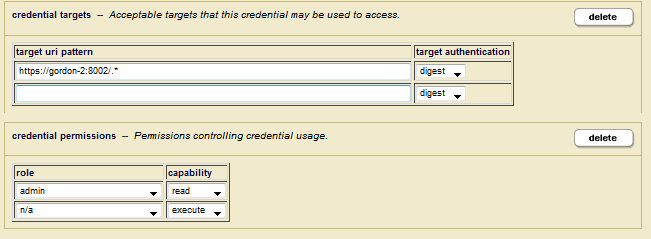 Admin Interface Screenshot illustrating the New Credentials page fields described in this step