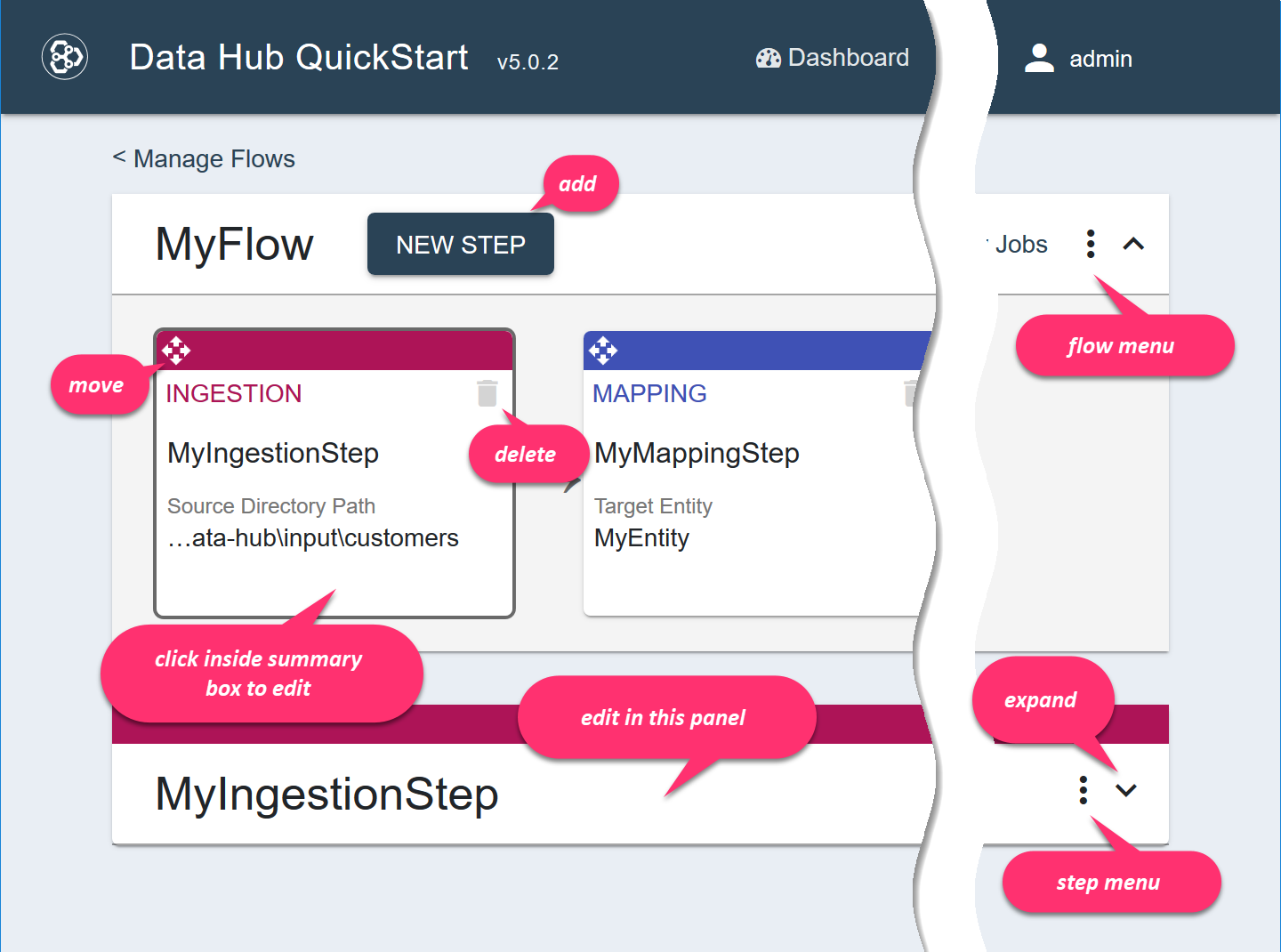 QuickStart Flows - edit a step