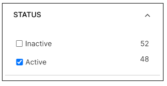 The Active checkbox selected on the StringFacet widget.